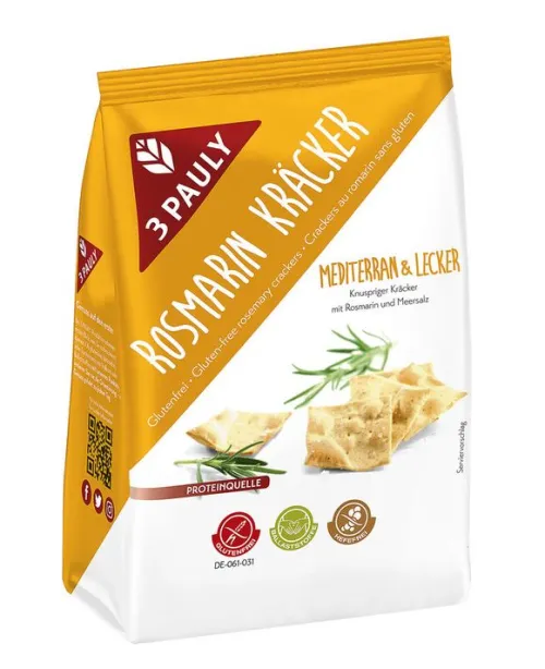 3PAULY Backwaren & -Mischungen|Glutenfreie Lebensmittel^3 Pauly - Rosmarin Kräcker 125g