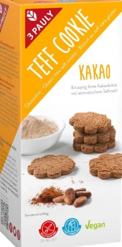 Kinder 3PAULY Knabbergebäck|Kids & Schule^3 Pauly - Teff Cookie Kakao glutenfrei 125g
