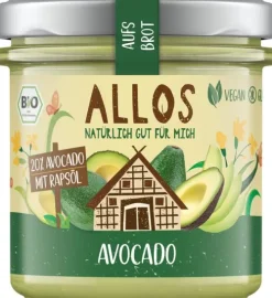 ALLOS Vegane Brotaufstriche|Pikante Brotaufstriche^- aufs Brot veganer Brotaufstrich Avocado bio 140g