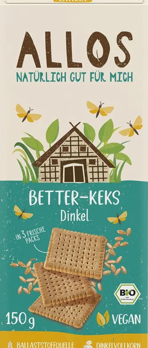 ALLOS Knabbergebäck^- Better-Keks Dinkel bio, 150g