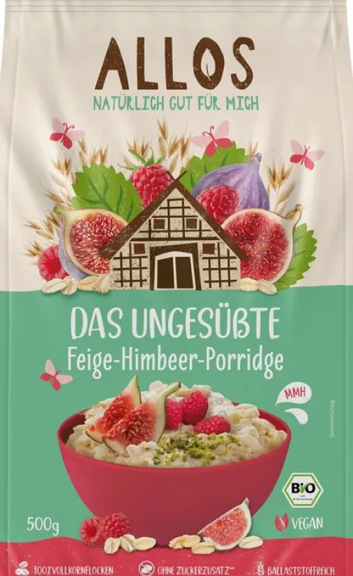 ALLOS Breie & Müsli^- Das Ungesüßte Feige-Himbeer-Porridge bio vegan 500g