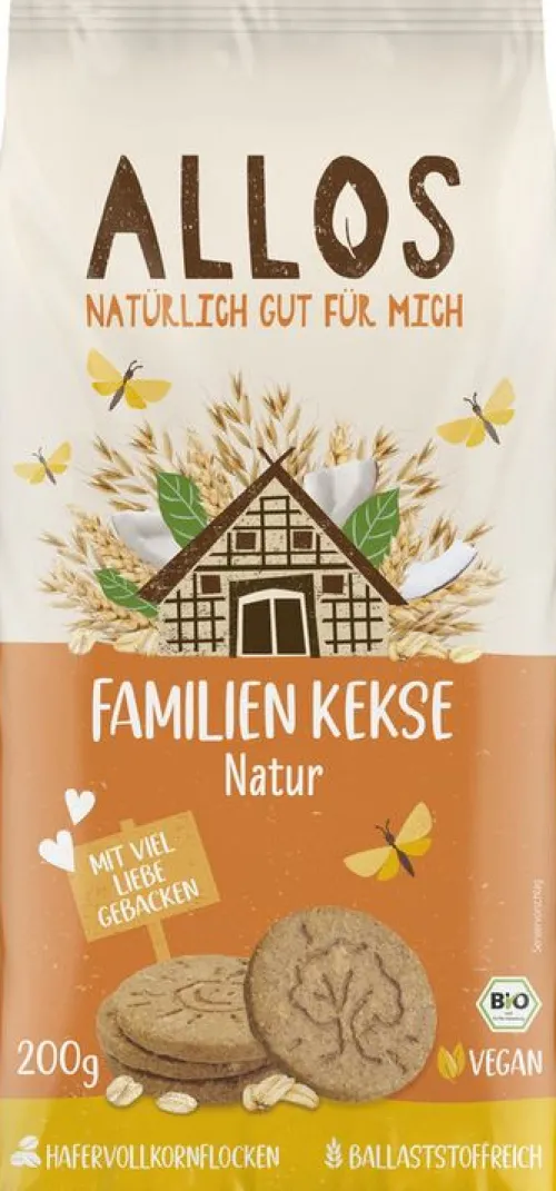 ALLOS Knabbergebäck^- Familienkekse Natur bio vegan 200g