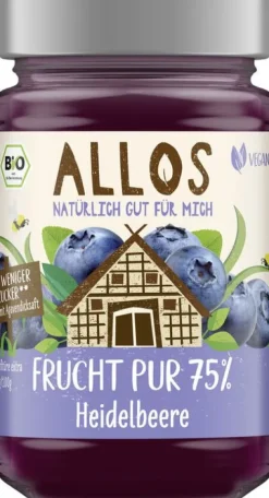 ALLOS Fruchtaufstriche^- Frucht Pur 75% Heidelbeere, bio 250g