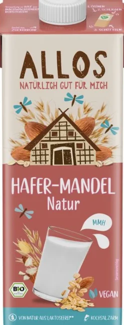 ALLOS Getreidedrinks^- Hafer Mandel Drink Ungesüßt bio 1L