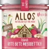 ALLOS Pikante Brotaufstriche|Glutenfreie Lebensmittel^- Hofgemüse Rolands Rote Bete Meerrettich bio 135g