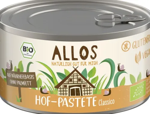 ALLOS Pikante Brotaufstriche|Glutenfreie Lebensmittel^- Hof-Pastete Classico, 125g
