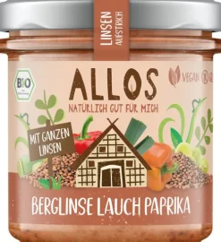 ALLOS Vegane Brotaufstriche^- Linsen Aufstrich Berglinse Lauch Paprika, bio, 140g