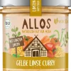 ALLOS Vegane Brotaufstriche|Pikante Brotaufstriche^- Linsen-Aufstrich Gelbe Linsen Curry bio 140g