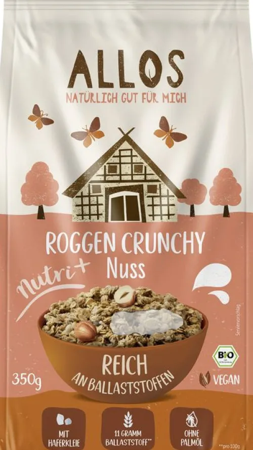 ALLOS Breie & Müsli^- Nutri + Roggen Crunchy Nuss, 350g