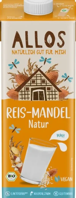 ALLOS Getreidedrinks|Glutenfreie Lebensmittel^- Reis Mandel Drink 1l