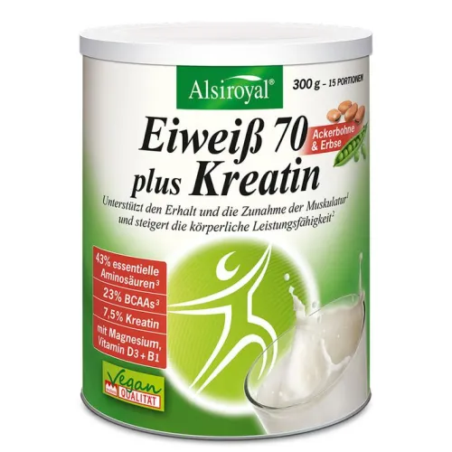 Alsitan GmbH Smoothie-Pulver|Glutenfreie Lebensmittel^Alsiroyal - Eiweiß 70 plus Kreatin, 300g