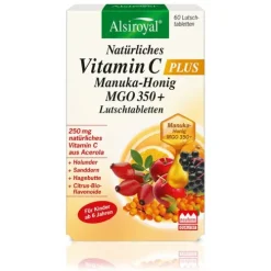 Alsitan GmbH Vitamine Und Mineralien|Immunsystem^Alsiroyal - Natürliches Vitamin C PLUS Manuka-Honig MGO 350+ , 60 Lutschtabletten