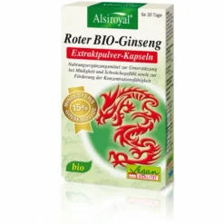 Alsitan GmbH Pflanzen Und Kräuter|Gedächtnisleistung^Alsiroyal - Roter Bio Ginseng Extraktpulver 30Stk