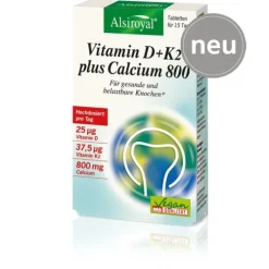 Alsitan GmbH Vitamine Und Mineralien^Alsiroyal - Vitamin D3 + K2 plus Calcium 800mg 30 Stück