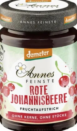Annes Feinste Fruchtaufstriche^- Demeter Bio rote Johannisbeeren Fruchtaufstrich passiert, 200g