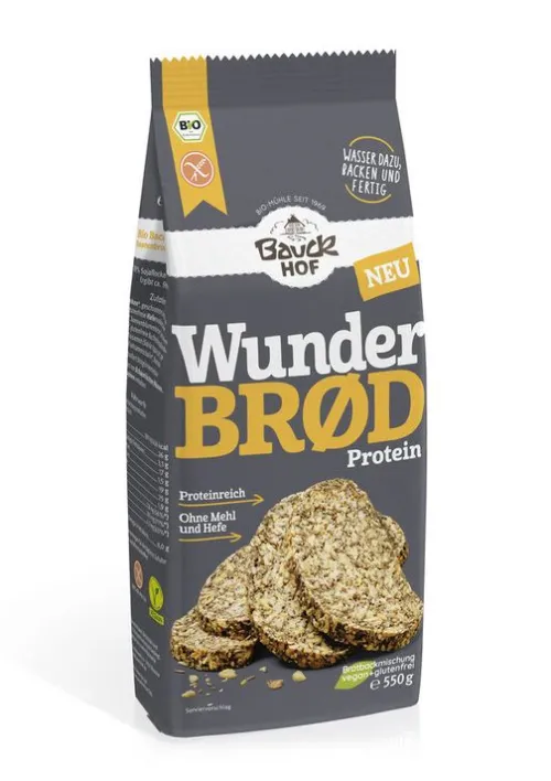 Bauck GmbH Brote|Brot^Bauck - Wunderbrot Protein glutenfrei, bio, 550g
