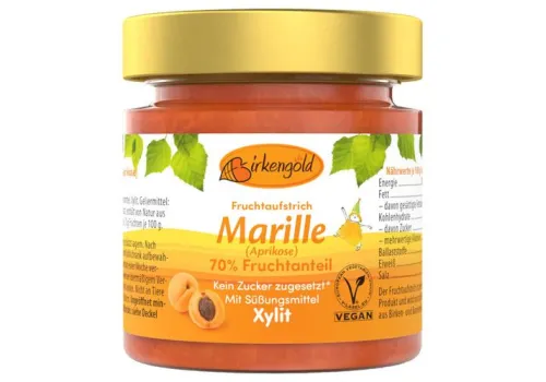 Birkengold GmbH Fruchtaufstriche|Glutenfreie Lebensmittel^Birkengold - Fruchtaufstrich Marille / Aprikose, 200g