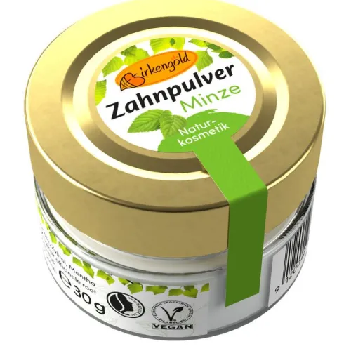 Birkengold GmbH Mund- Und Zahnpflege^Birkengold - Zahnpulver Minze Glas, 30g
