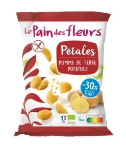 Blumenbrot Knabbergebäck^- Le Pain des Fleurs Pétales Gepuffte Chips aus Kartoffeln bio, 75g