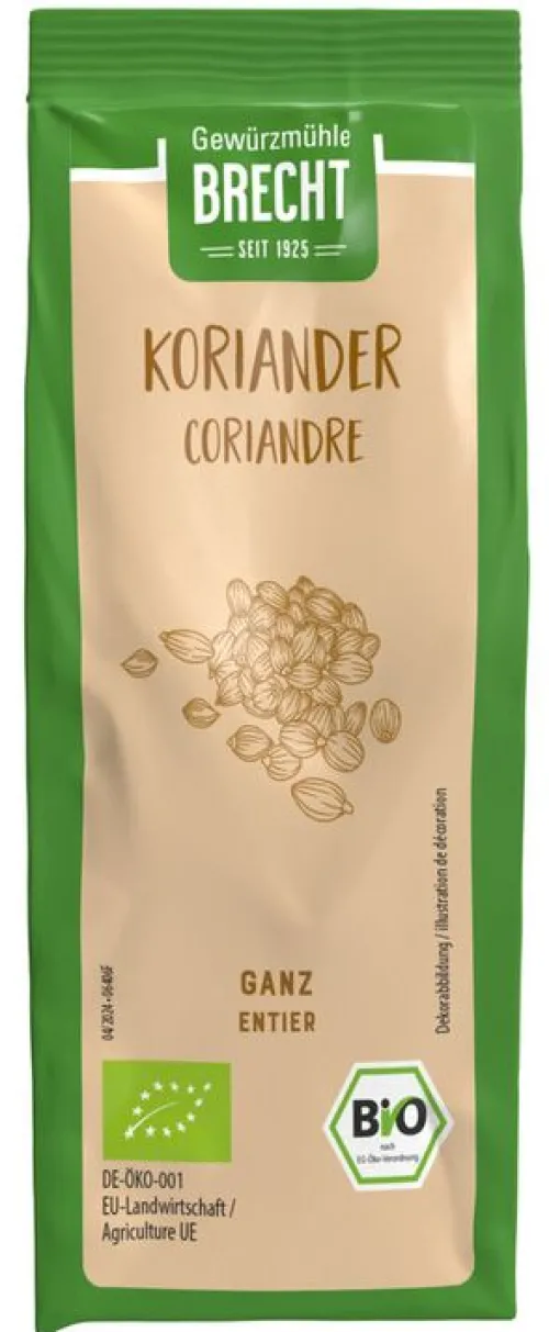 Gewürzmühle Brecht GmbH Gewürze Und Kräuter^Brecht - Koriander ganz bio, Nachfüllbeutel 40g