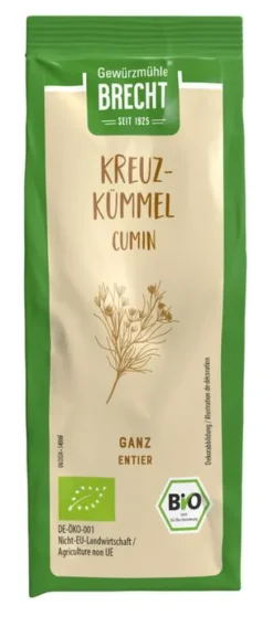 Gewürzmühle Brecht GmbH Gewürze Und Kräuter^Brecht - Kreuzkümmel (Cumin) ganz bio, Nachfüllbeutel, 65g