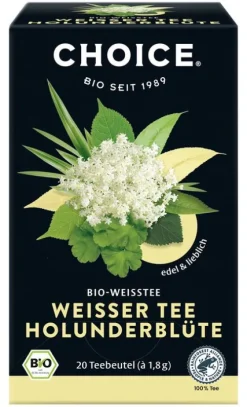 Yogi Tea Glutenfreie Lebensmittel^Choice Weißer Tee Holunderblüte bio, 20 Teebeutel