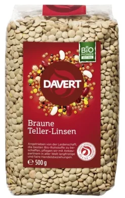 DAVERT Hülsenfrüchte|Hülsenfrüchte^- Braune Teller-Linsen, 500g