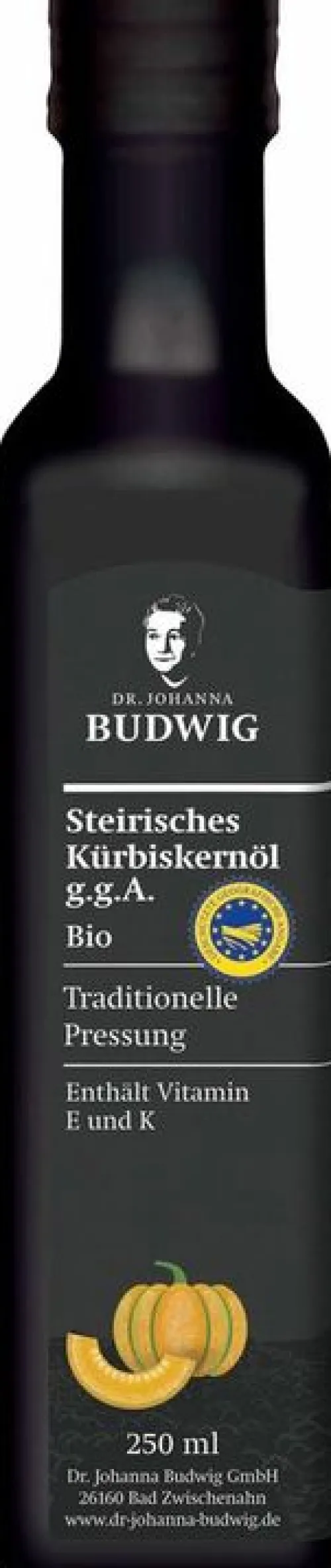 Dr. Johanna Budwig GmbH & Co. KG Fette & Öle|Glutenfreie Lebensmittel^Dr. Johanna Budwig - Steirisches Kürbiskernöl g.g.A., 250ml