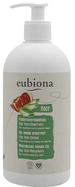 Eubiona Hautpflege|Duschgel^- Feuchtigkeitsduschgel Aloe Vera Granatapfel, 500ml