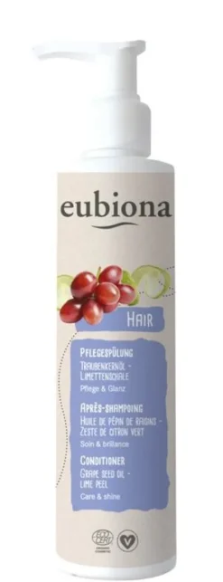 Eubiona Haarpflege|Naturkosmetik^- Pflegespülung Traubenkernöl, 200ml