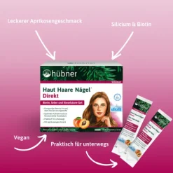 HÜBNER Haare, Haut Und Nägel^Hübner - Haut Haare Nägel direkt Aprikose, 30 Direktsticks à 15ml