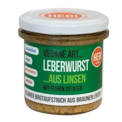 HEDI Naturkost GmbH Vegane Brotaufstriche|Glutenfreie Lebensmittel^Hedi - vegane Art Leberwurst aus Linsen mit feinen Zutaten bio 140g