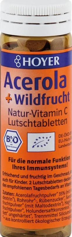 Hoyer Vitamine Und Mineralien^- Acerola + Wildfrucht Lutschtabletten, 60g