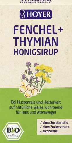 Hoyer Honige^- Fenchel + Thymian Honigsirup, 250g