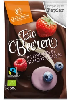 LANDGARTEN GMBH & CO. KG Schokolade|Glutenfreie Lebensmittel^Landgarten - Bio Beeren in dreierlei Schokoladen, 50g