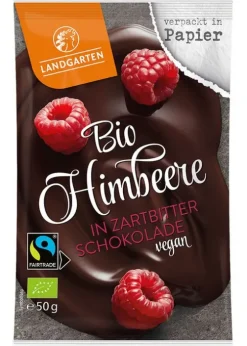 LANDGARTEN GMBH & CO. KG Schokolade|Glutenfreie Lebensmittel^Landgarten - Bio Himbeeren in Zartbitter-Schokolade, 50g