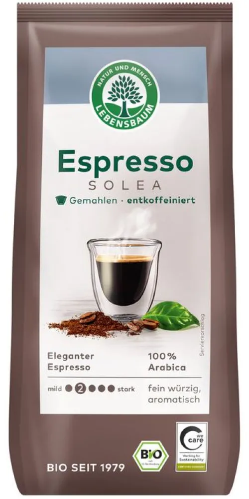 Lebensbaum (Ulrich Walter GmbH) Kaffee|Kaffee^Lebensbaum - Espresso Solea®, entkoffeiniert, gemahlen, 250g