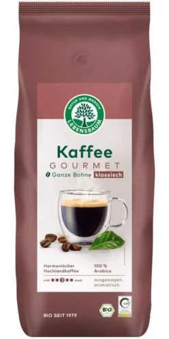 Lebensbaum (Ulrich Walter GmbH) Kaffee|Kaffee^Lebensbaum - Kaffee Gourmet, klassisch bio, ganze Bohne, 1000g
