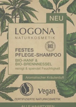 LOGONA Haarpflege^- Festes Pflege-Shampoo, Bio-Hanf & Bio-Brennnessel, 60g