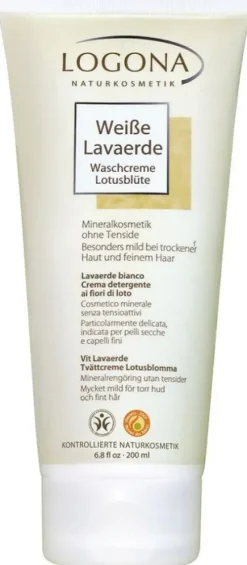 LOGOCOS Naturkosmetik AG Hautcremes|Hautpflege^Logona - Weiße Lavaerde Waschcreme Lotusblüte 200ml