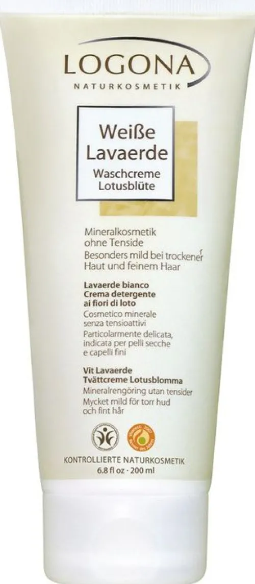 LOGOCOS Naturkosmetik AG Hautcremes|Hautpflege^Logona - Weiße Lavaerde Waschcreme Lotusblüte 200ml