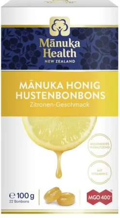 Kinder Manuka Health Bonbons|Kids & Schule^- MGO 400+ Manuka Hustenbonbons (Zitrone) 100g