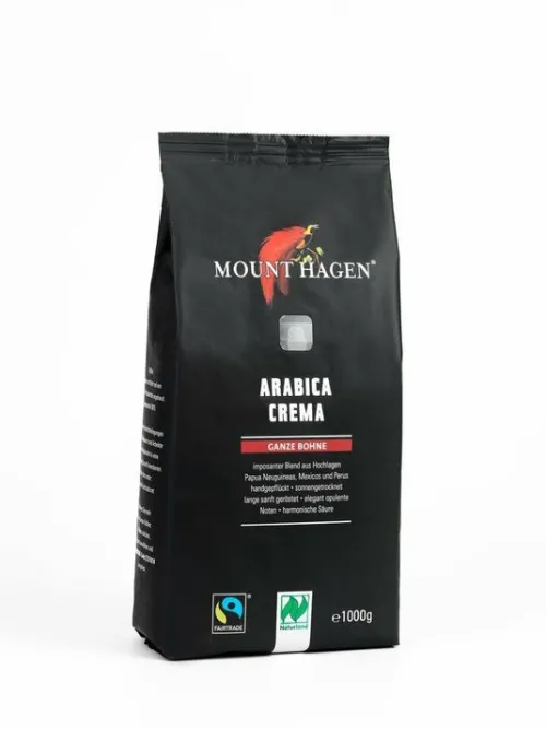 Mount Hagen Kaffee|Kaffee^- Bio FT Arabica Crema ganze Bohne 1kg