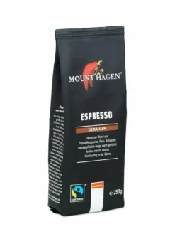 Mount Hagen Kaffee|Kaffee^- Bio FT Espresso gem. entkoffeiniert, 250g