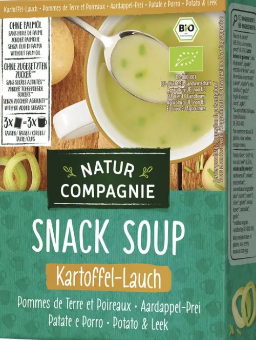 NATURCOMPAGNIE Suppen^Natur Compagnie - Snack Soup Kartoffel-Lauch, 3 x 20g