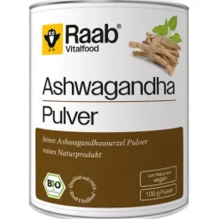 Raab Vitalfood Pflanzen Und Kräuter|Glutenfreie Lebensmittel^- Bio Ashwagandha Pulver bio, 100g