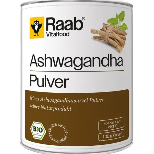 Raab Vitalfood Pflanzen Und Kräuter|Glutenfreie Lebensmittel^- Bio Ashwagandha Pulver bio, 100g