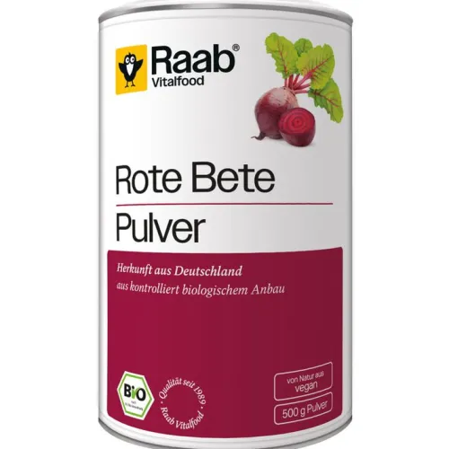 Raab Vitalfood Smoothie-Pulver|Glutenfreie Lebensmittel^- BIO Rote Bete Pulver, 500g
