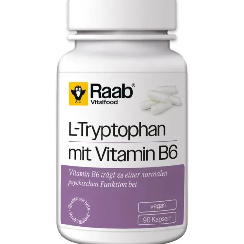 Raab Vitalfood Vitamine Und Mineralien^- L-Tryptophan mit Vitamin B6 90 Kapseln à 315 mg