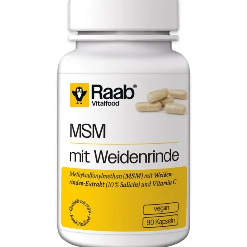 Raab Vitalfood Vitamine Und Mineralien^- MSM mit Weidenrinde Kapseln, 90 Kaps.